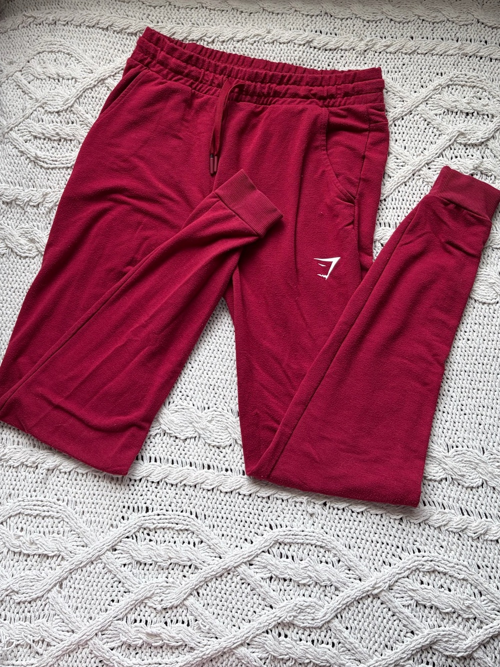 GymShark Red Jogger-Style Sweatpants - Size Small